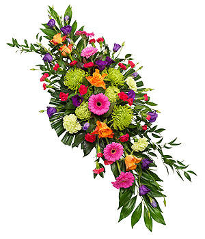 fleurs deuil: gerbe-multicolore