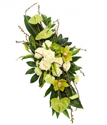 Livraison fleurs de « Raquette Deuil Blanc Vert »